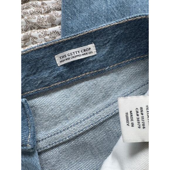 Rails The Getty Crop Patchwork Light Indigo Blue Jeans Size 27 - Picture 5 of 9